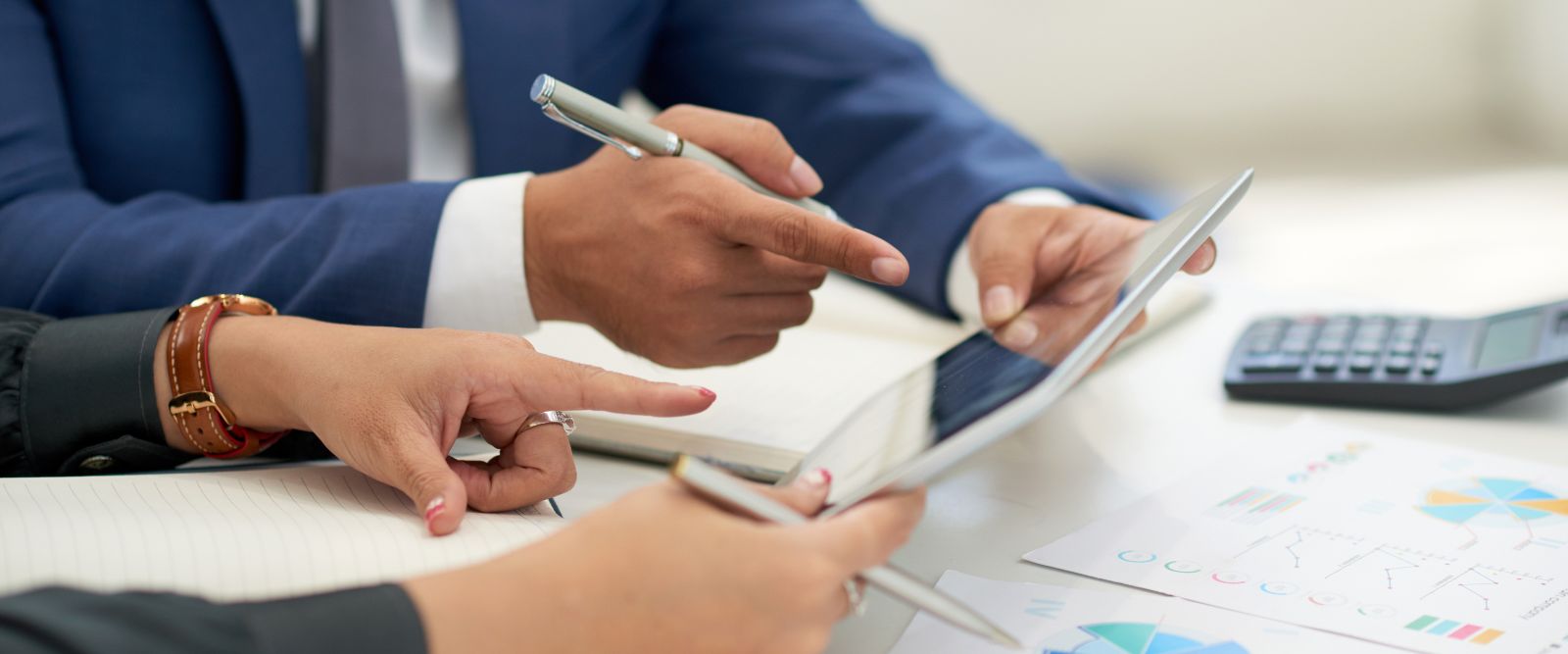 Bookkeeping services team reviewing financial records for a US business