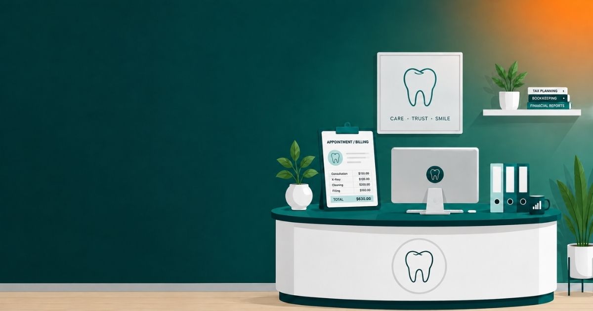 Dentist reviewing overhead during a dental practice accounting services engagement