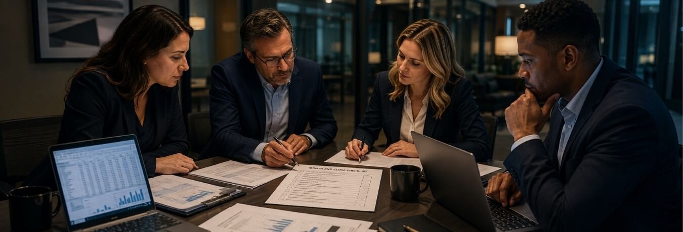 Month end close checklist used by a US finance team